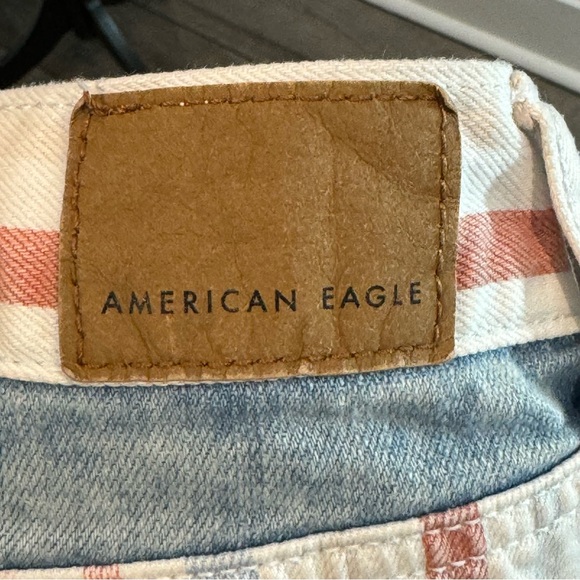 American Eagle Carnival Stripe Jean Shorts Size 0 - Picture 6 of 11